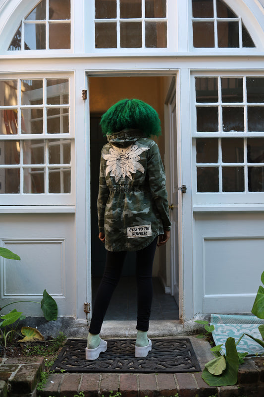 Camo Frayed Third Eye Sun Jacket