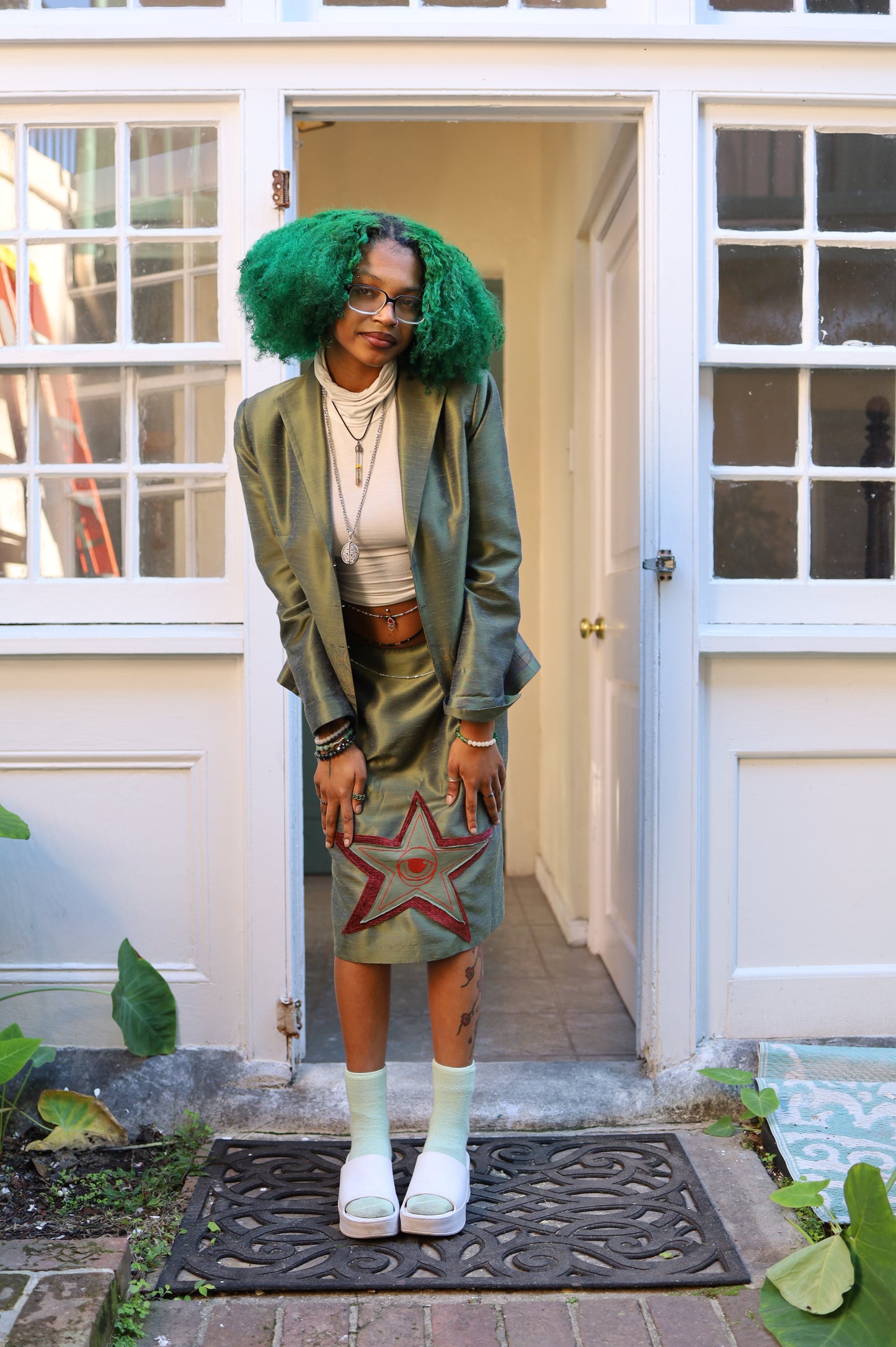 Green All Seeing Eye Two-Piece Suit